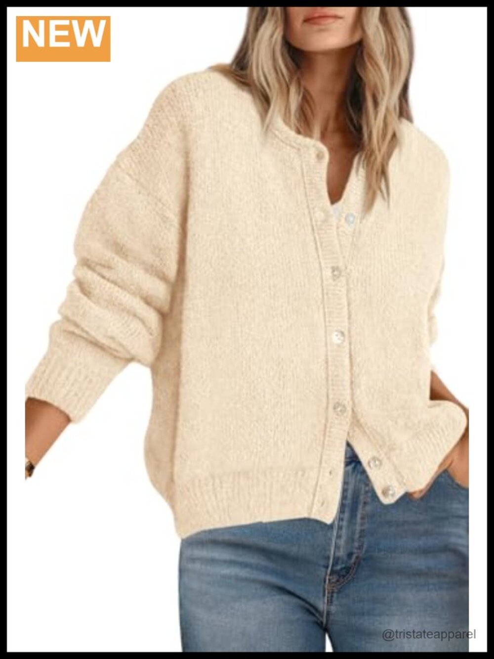 Ribbed Knit Button Down Cardigan Sweater for Women - Cozy Long Sleeve